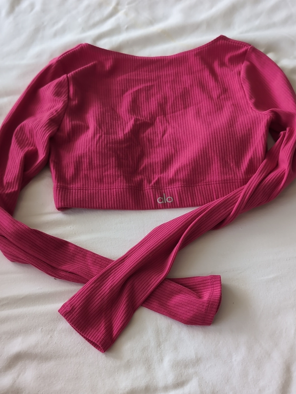 Alo Yoga Fushia Ribbed Crop Top - Picture 5 of 5